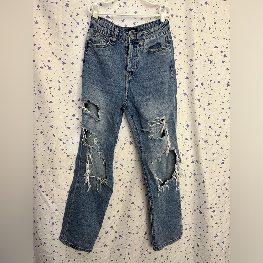 🌟❣️4/$10❣️🌟 Simple Society size 00/23 distressed jeans - Picture 1 of 6